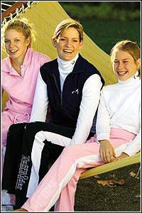 Tuffrider Cotton Lounge Pants Pink/White Xl Ladies
