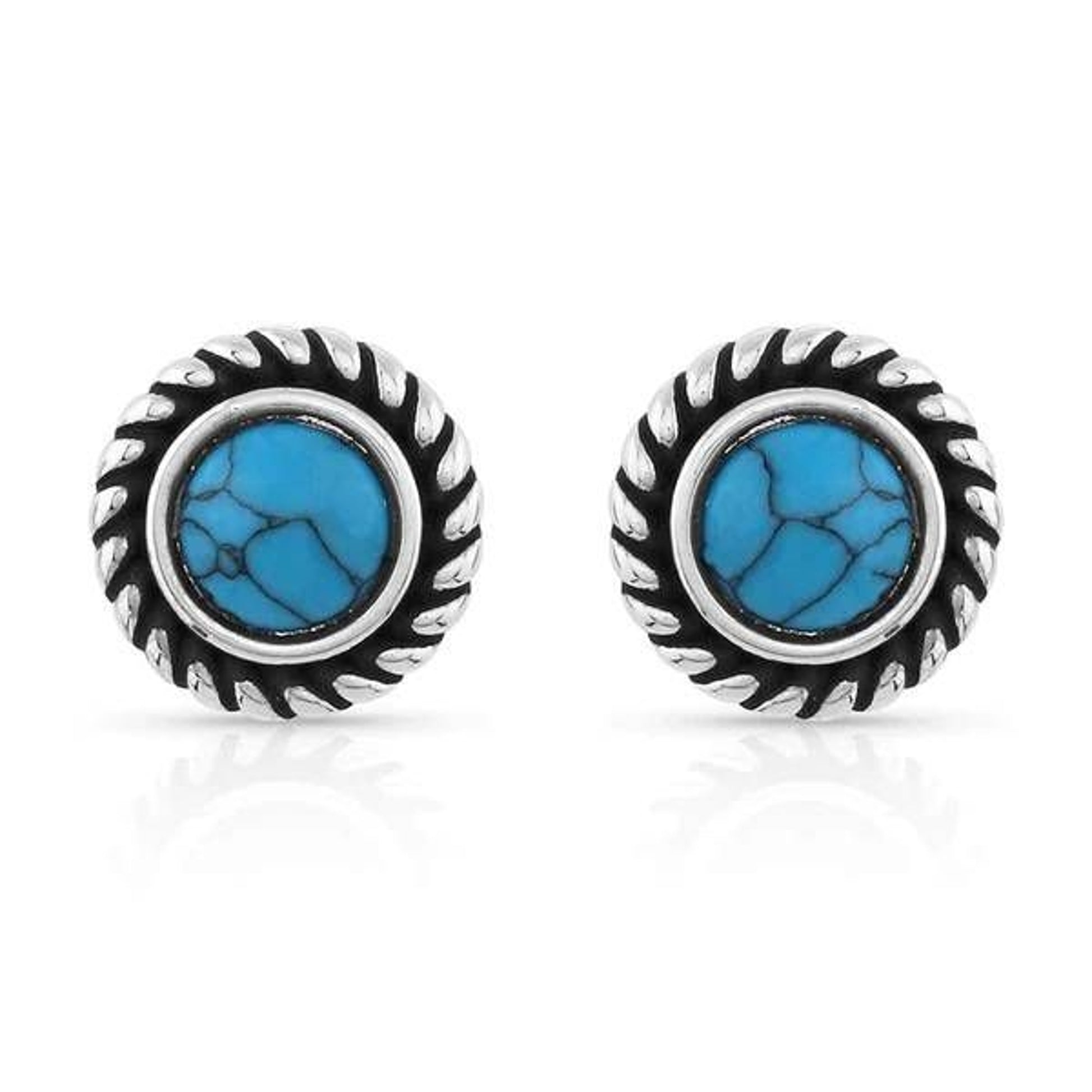 Montana Silversmiths Dueling Moons Turq Earrings