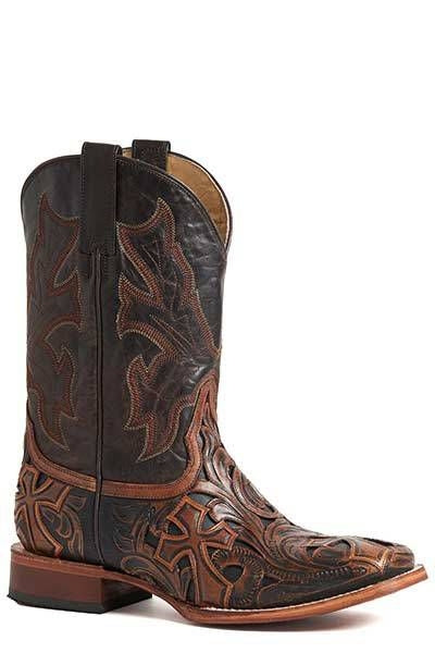 Stetson Mens Crosses Sq Toe Boots