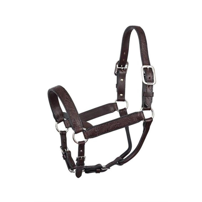Perris Floral Embossed Leather Halter