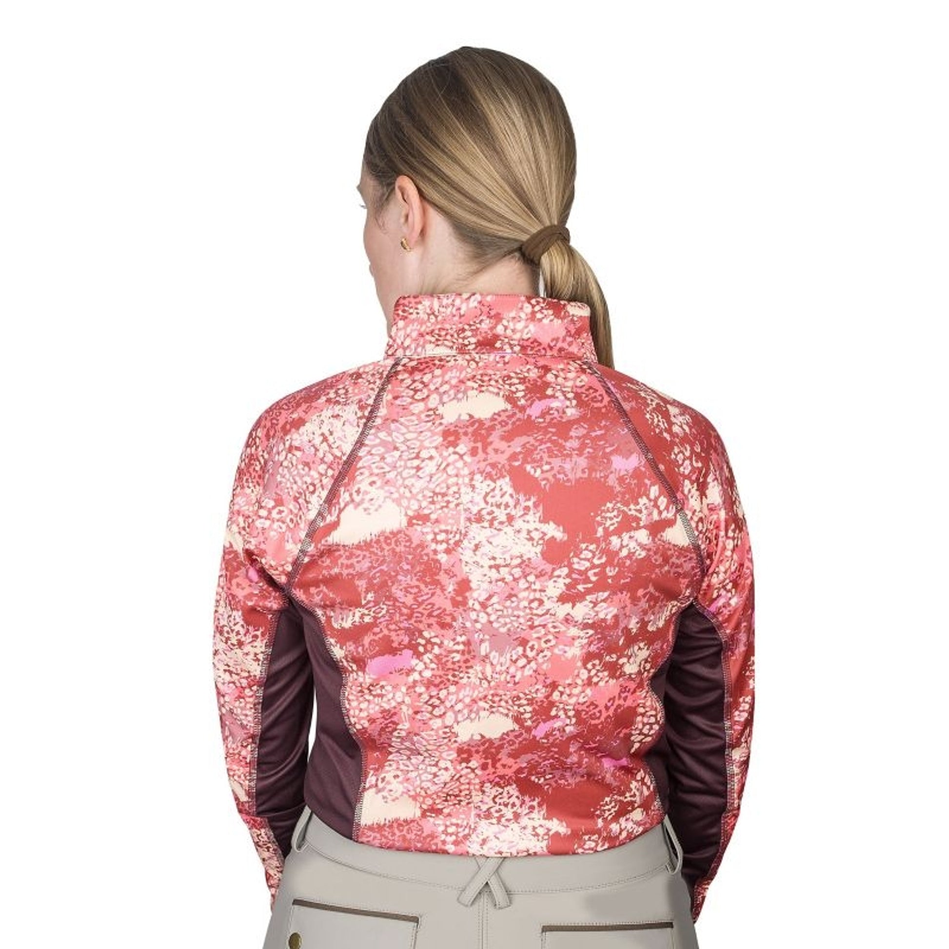 Ovation Ladies 1/4 Zip LS Print Sunshirt