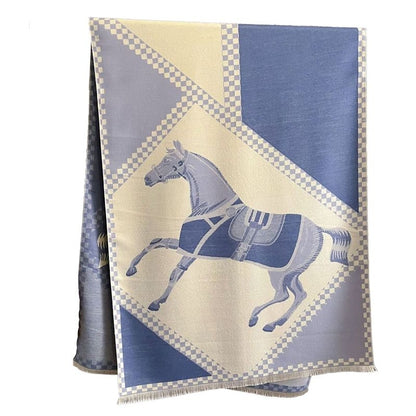 AWST Horses in Blankets Cashmere Scarf