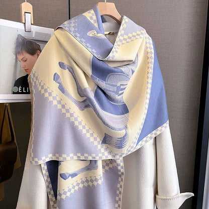 AWST Horses in Blankets Cashmere Scarf