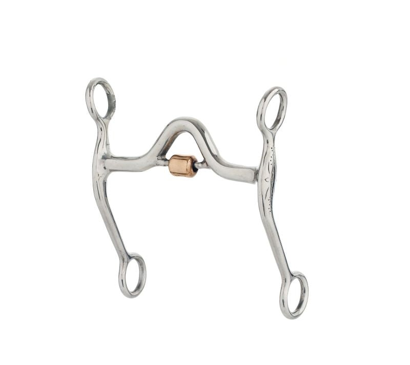 Stainless Steel Med Port Roller Curb Bit 5