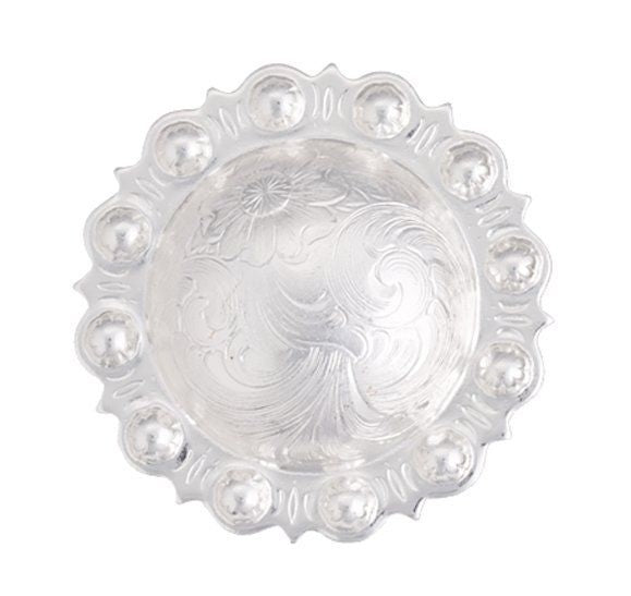 Sun Trim Silver Engraved Conch/ScrewBack 1 Sil