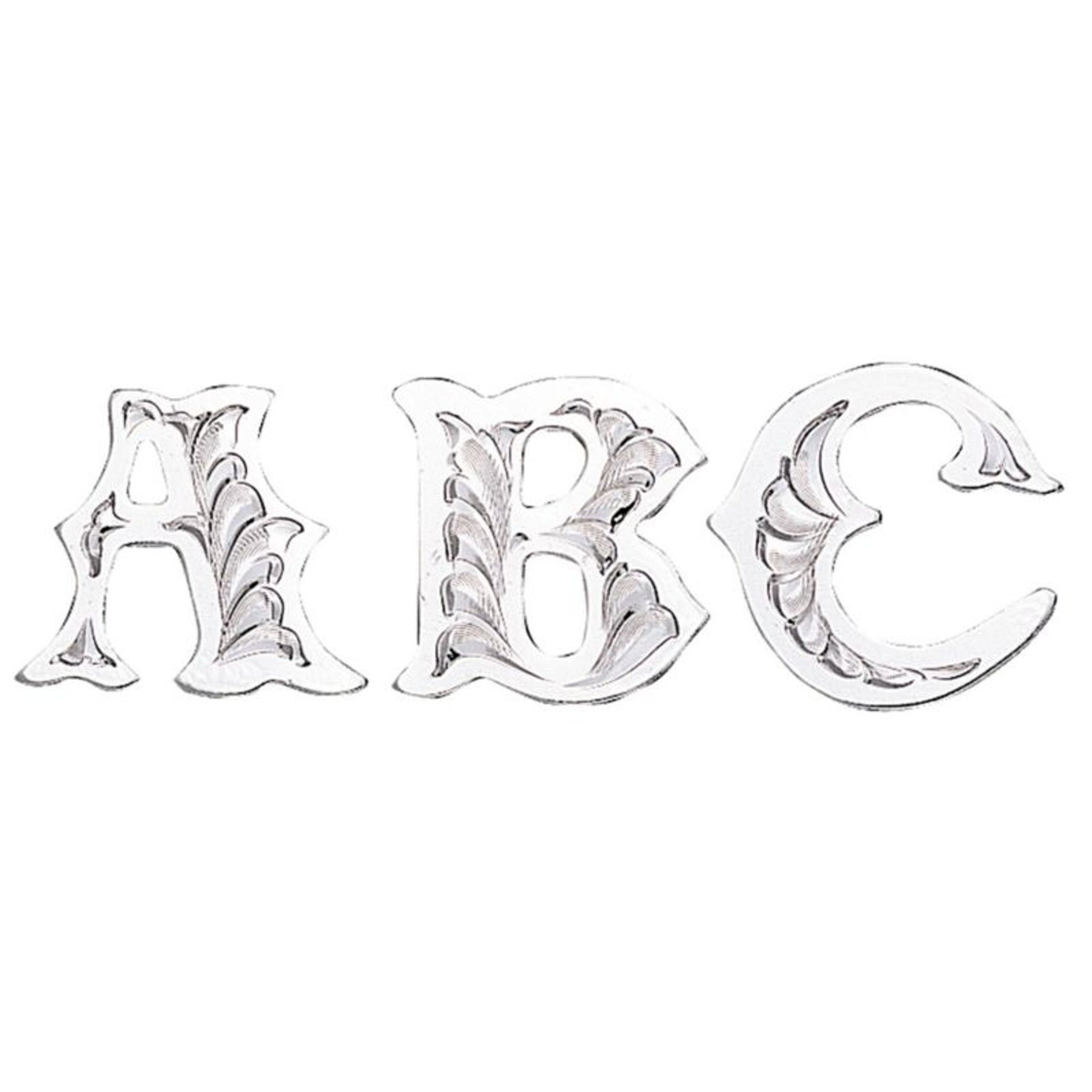 Montana Silversmiths Silver Trim Letter 3/4 Bk/Wh