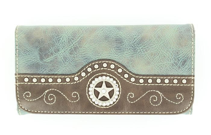 Blazin Roxx Star Concho WalletBk/Wh