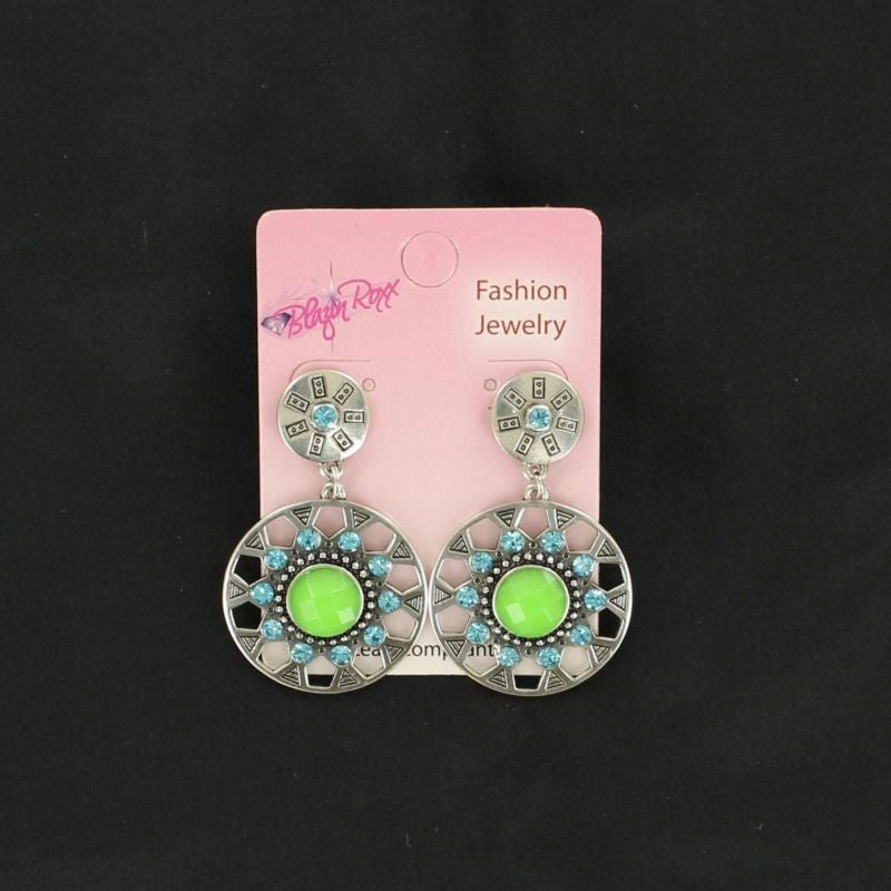 Blazin Roxx Drop Colorful EarringsBlue Green