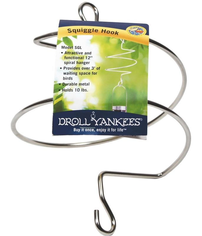 Squiggle Bird Feeder Hook 12/Hlds 10Lb Silver