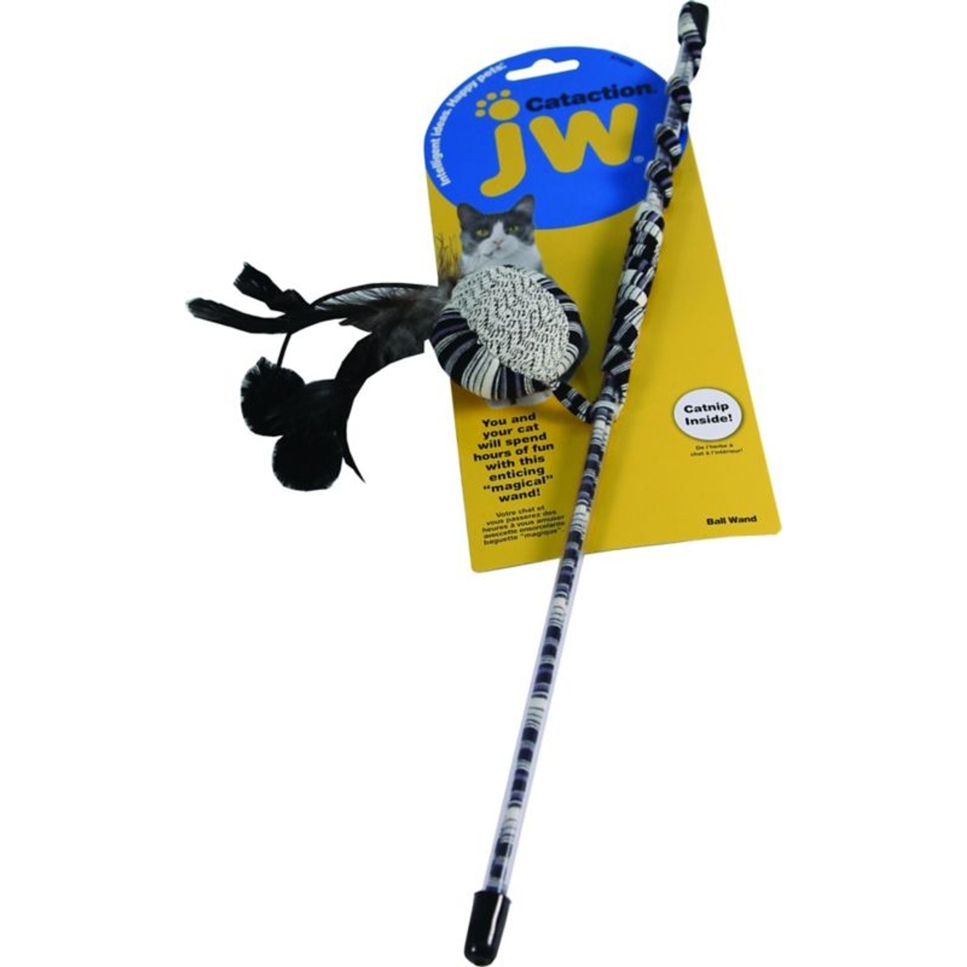 Jw Pet Cataction Ball Wand Black/White