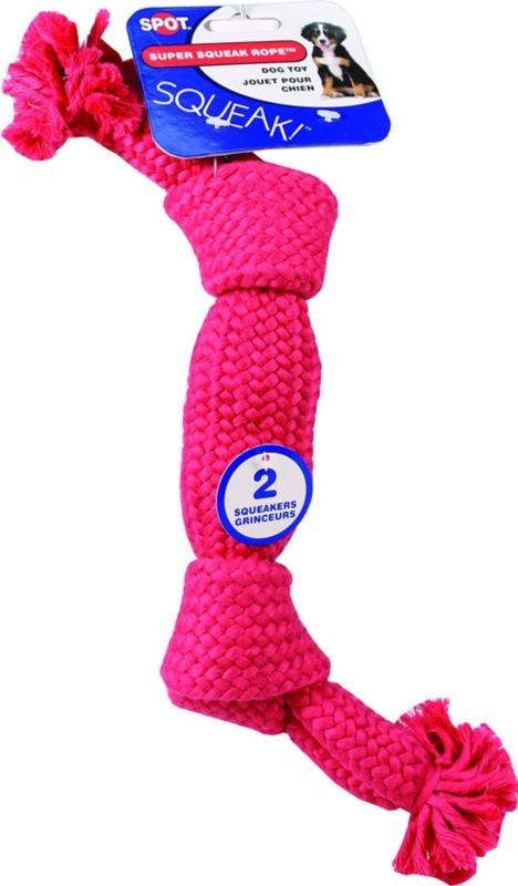 Spot Super Squeak Rope Dog Toy 9 Assorted
