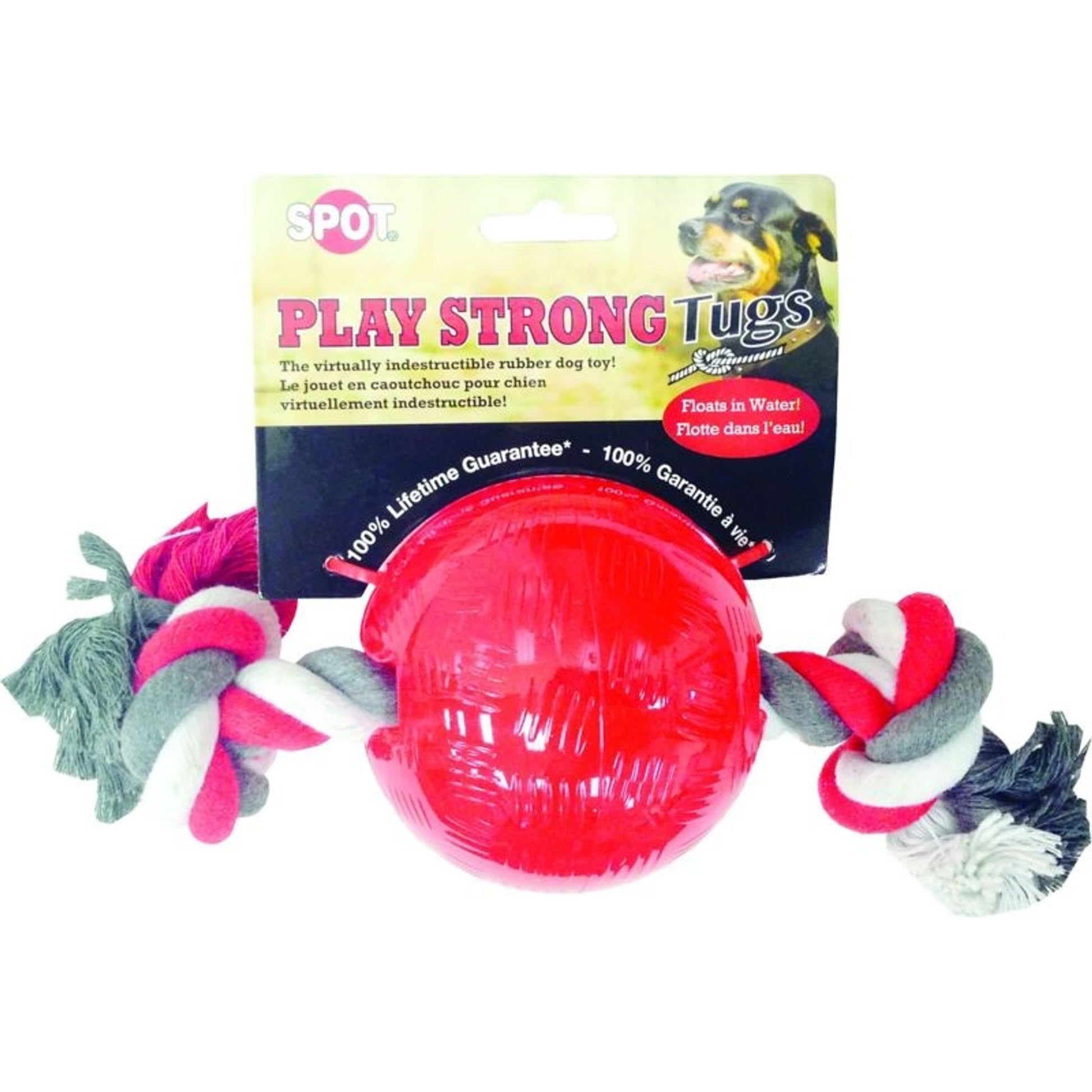 Spot Play Strong Tugs Ball With Rope Medium Red
