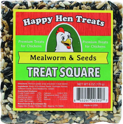 Happy Hen Treats Treat Square 7.5oz Mealwrm/Peanut