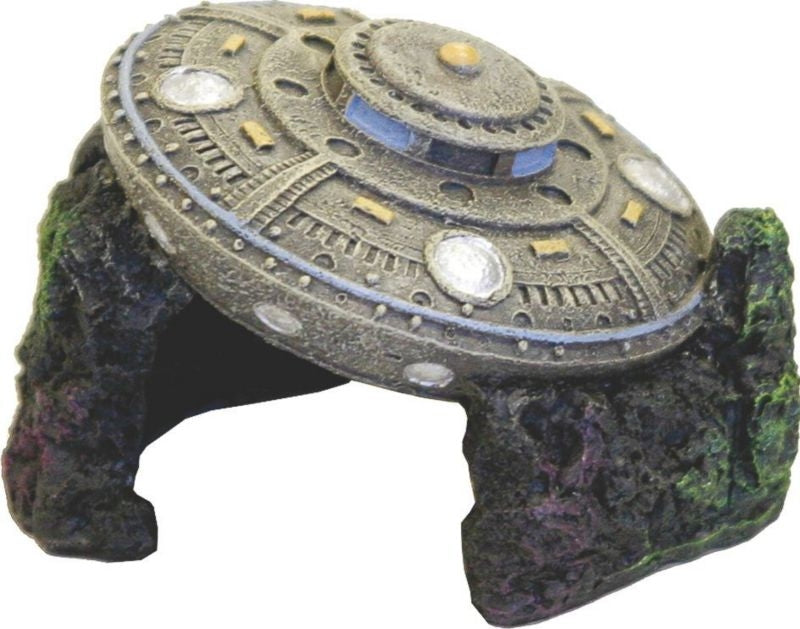 Blue Ribbon UFO with Cave Ornament