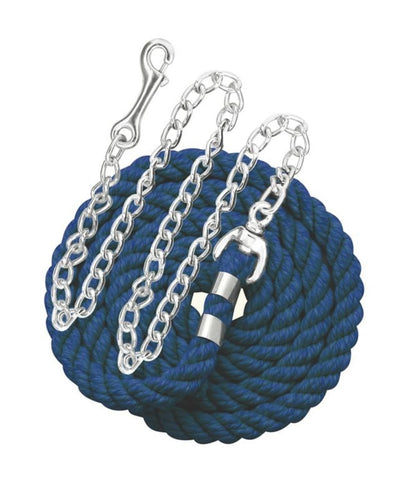 Perris Solid Cotton Lead With Chain - 1/2 6ft Brn