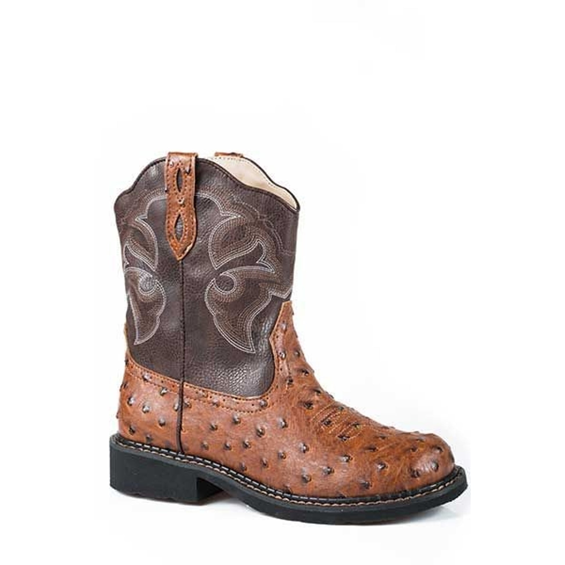 Roper Ladies Ostrich Chunk Riderlite 2 Boot 10 Tan