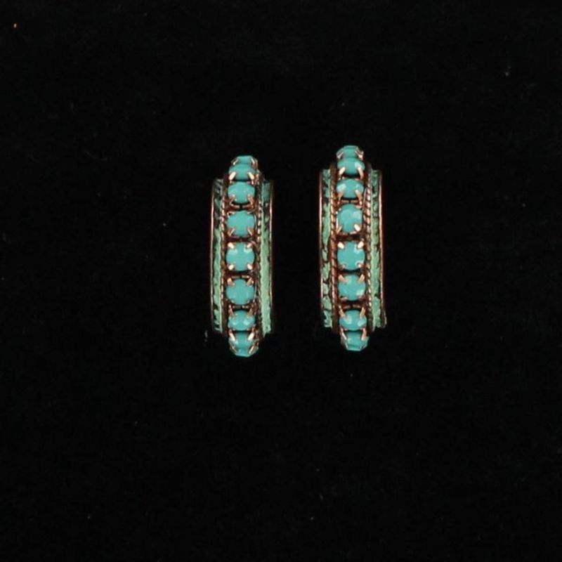 Blazin Roxx Hoop Stone Earrings