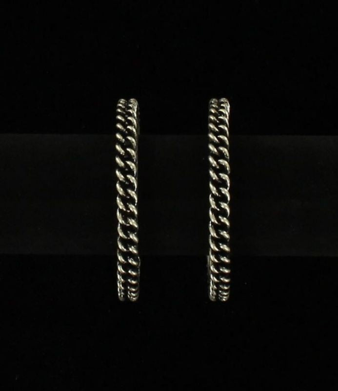 Blazin Roxx Rope Hoop EarringsBk/Wh