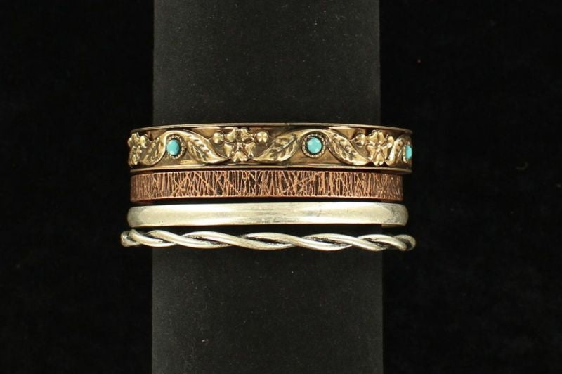 Blazin Roxx 4 Piece Bangle Bracelet SetCopper