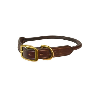 Perris Rolled Leather Dog Collar LG Black