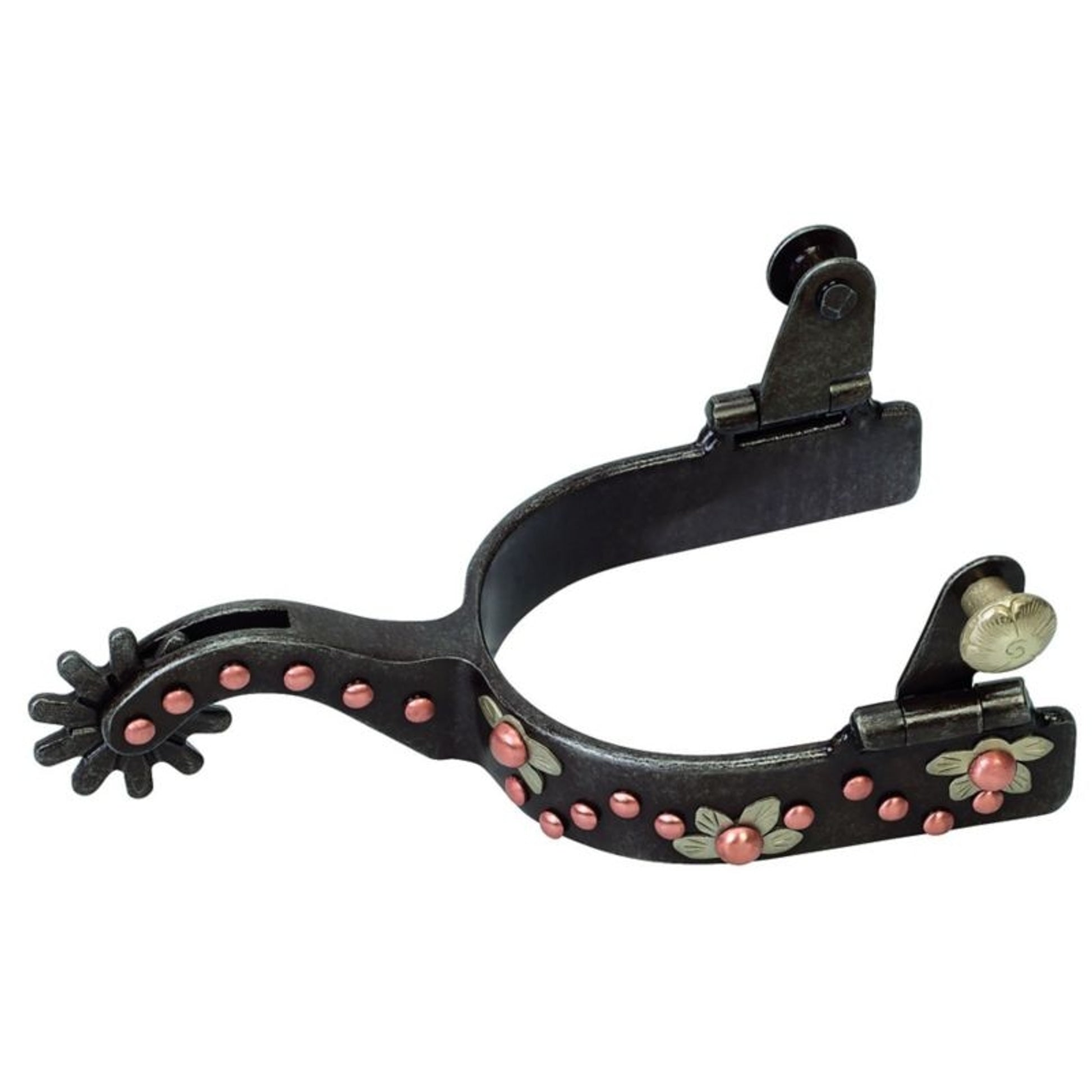 Weaver Ladies German Silver Floral Copper Spur