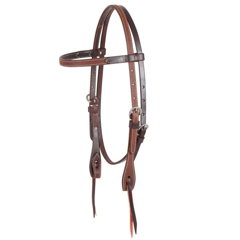 Stainless Buckle Knots Browband Headstall Brn