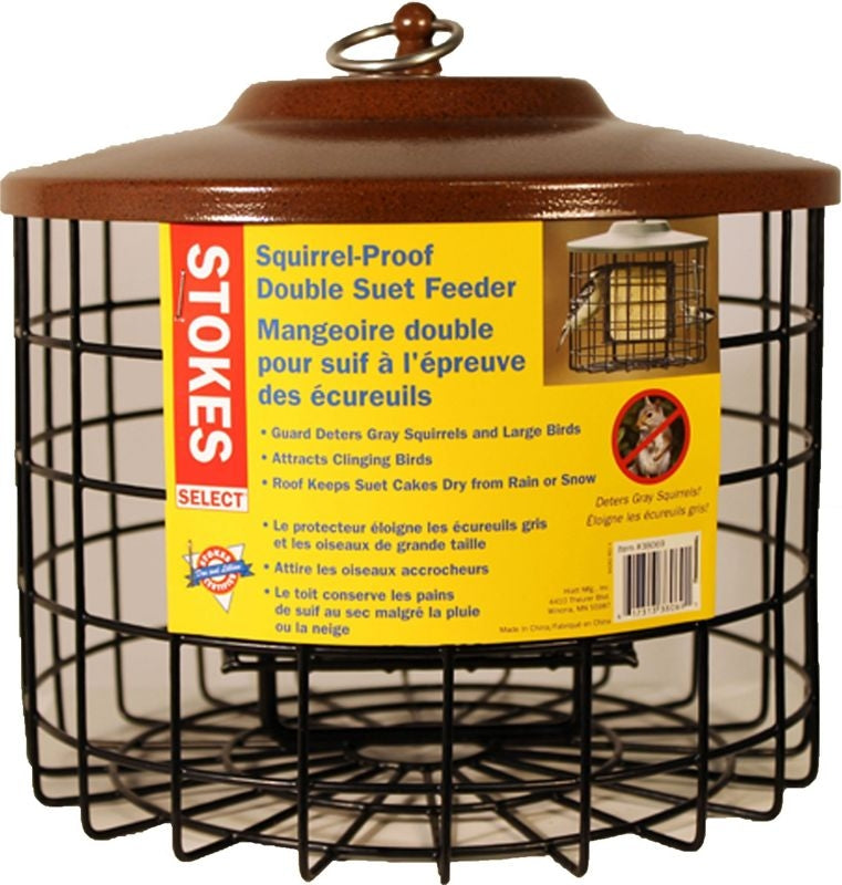 Stokes Squirrel Proof Double Suet Feeder Brown