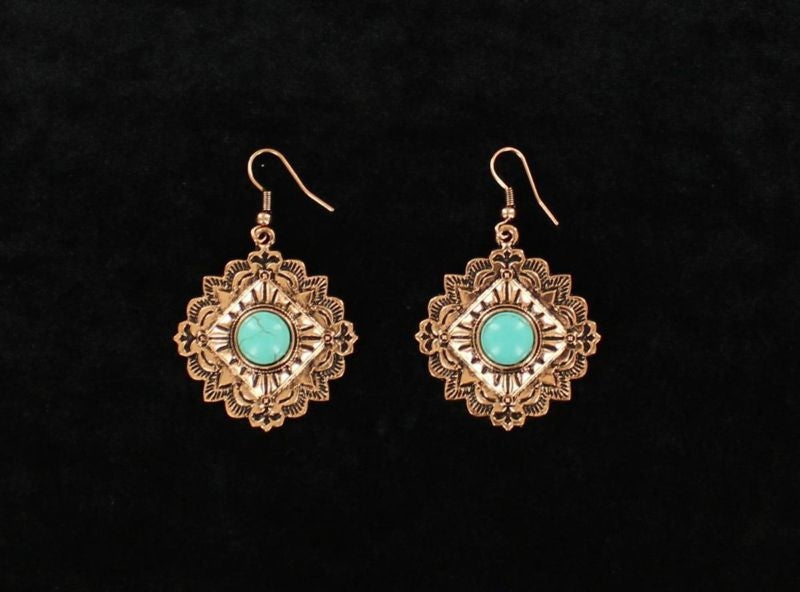 Blazin Roxx Embossed Diamond Dangle Earrings