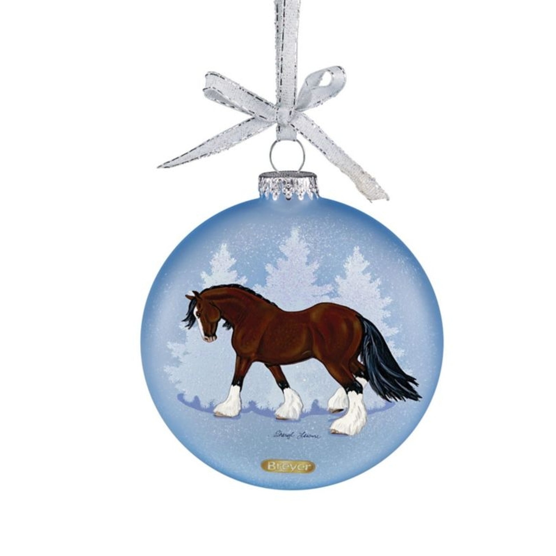 Breyer Artist Signature Ornament-Draft HorseBk/Wh