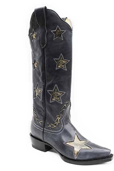 Stetson Ladies Big Star Snip Toe Boots 6 Blk