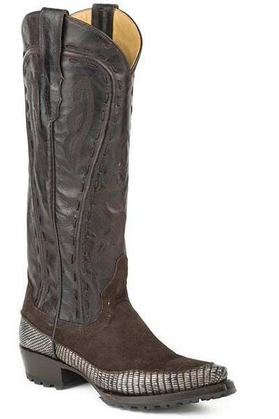 Stetson Ladies Dakota Teju Snip Toe Boots 10 Brn