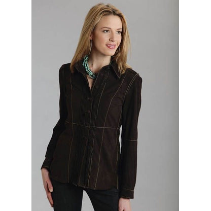 Stetson Ladies Unlined Suede Car Coat Lg Brn