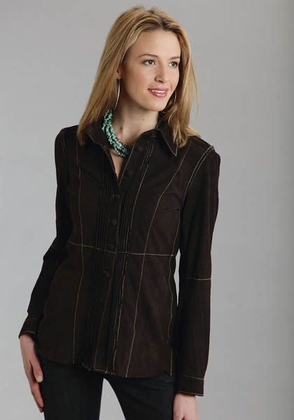 Stetson Ladies Unlined Suede Car Coat Lg Brn