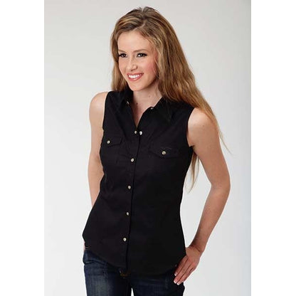 Roper Ladies Poplin SS Snap Shirt