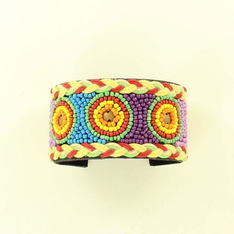 Blazin Roxx Beaded Circle Handmade CuffMulti