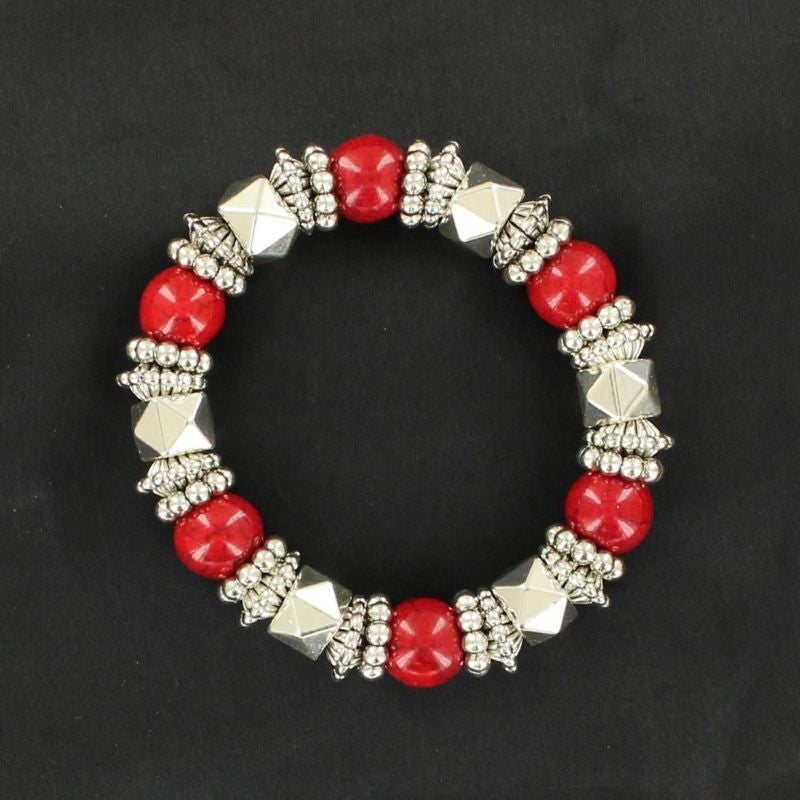 Blazin Roxx Beaded Stretch BraceletRed