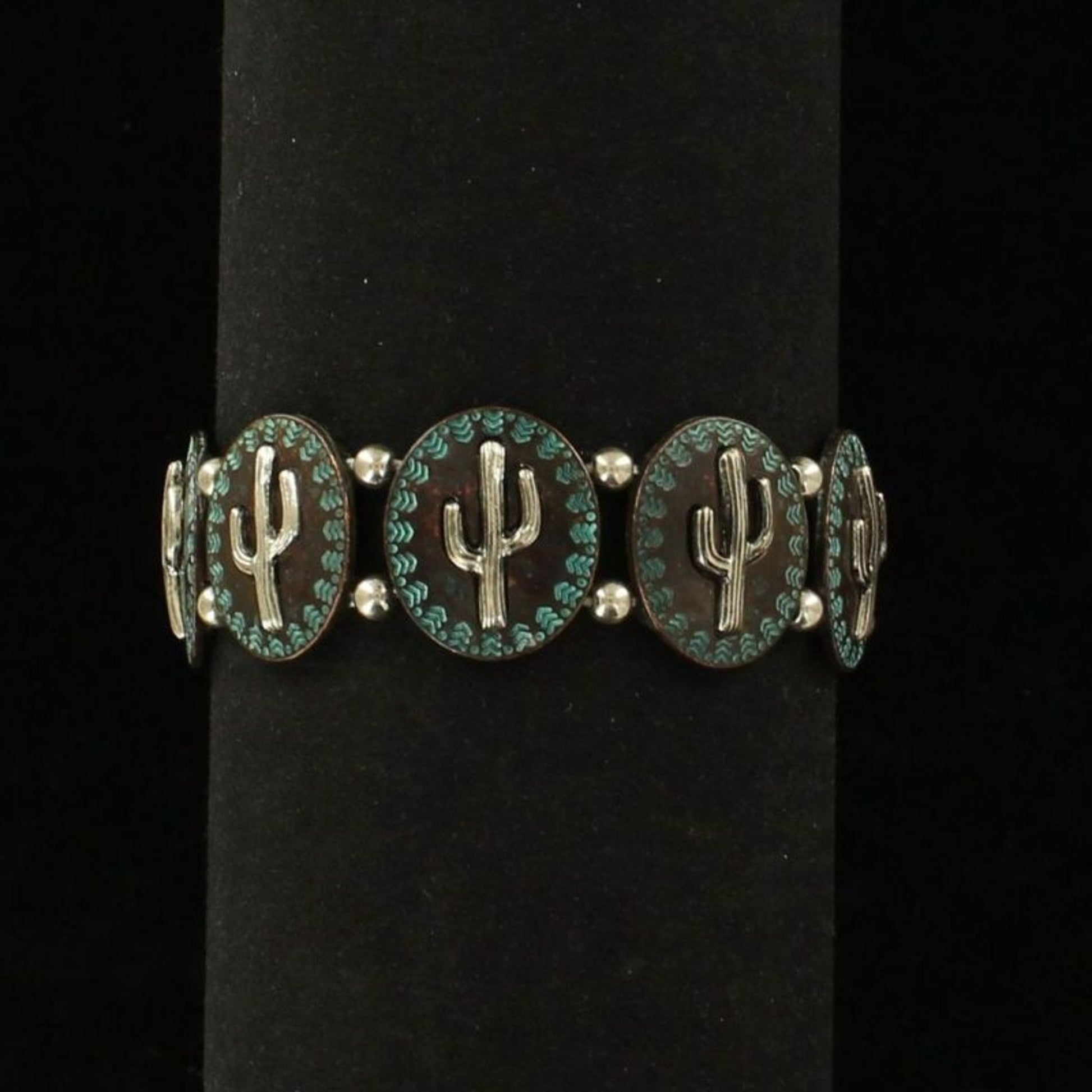Blazin Roxx Cacti Discs Stretch BraceletPatina