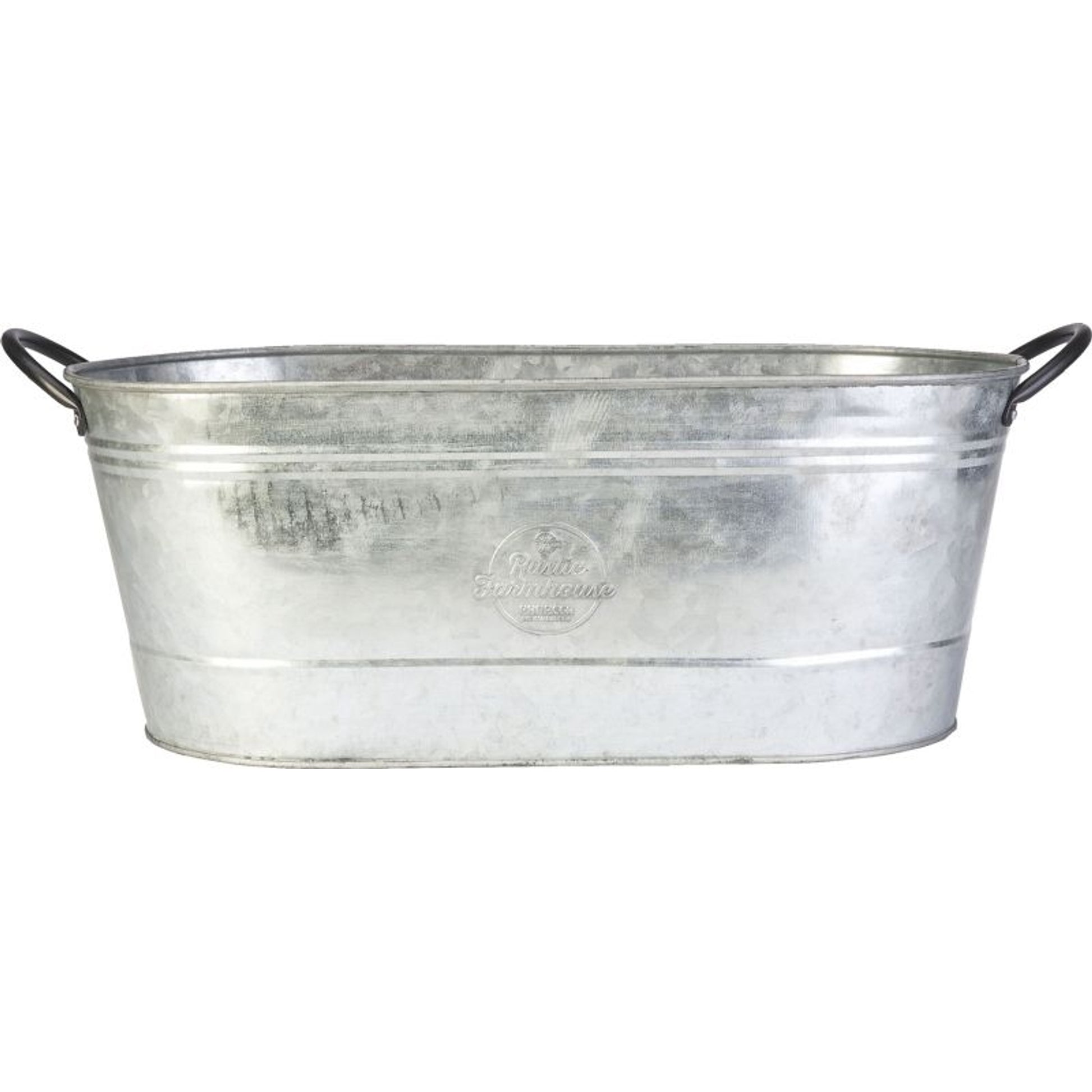 Oval Galvanized Washtub Planter 16in