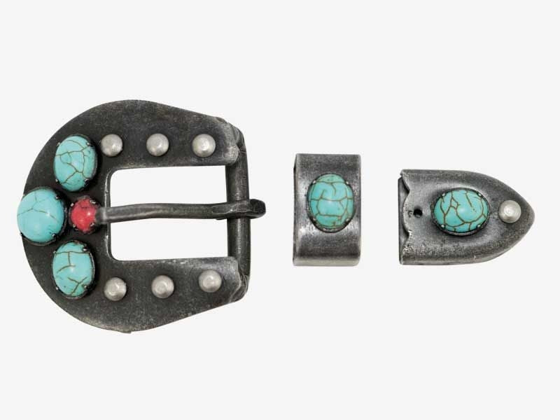 Southwest Collection Grey Steel Buckle Set 5/8 Gry