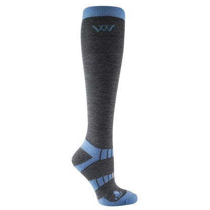 Woof Wear Winter Riding Sock 2Pk MD Black/Grey
