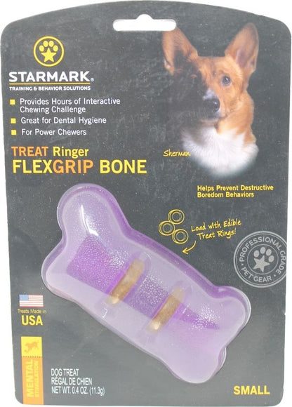 Treat Ringer Flexgrip Bone LG