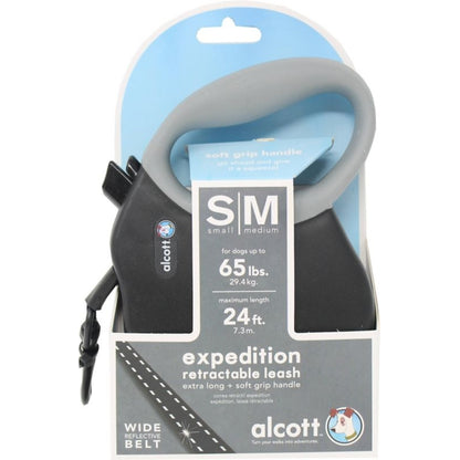 Alcott Retractable Leash Up To 65 Pounds Sm/Md Blk
