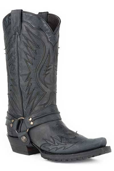 Stetson Mens Biker Outlaw Toe Boots
