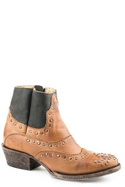 Stetson Ladies Gia Shorty Boots 10 Tan Burnished/B