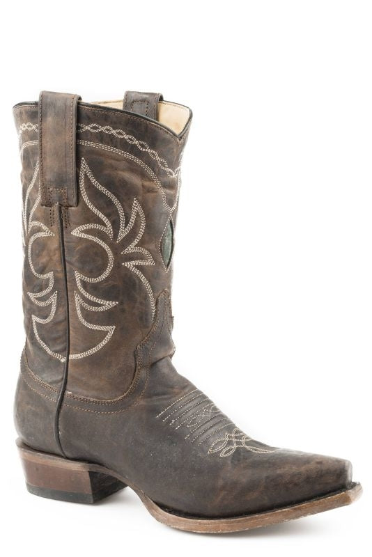 Stetson Ladies Iris Snip Toe Leather Boots 8.5 BRN