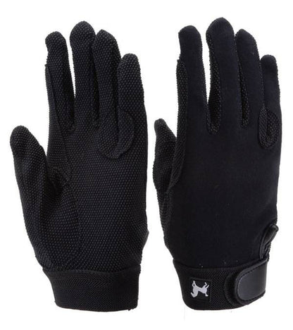Jacks Cotton Pimple Gloves 5 Black