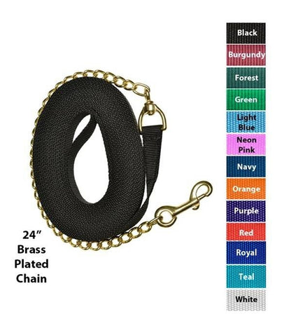 Jacks Nylon Lunge Line with 24" Brass Plated Chain