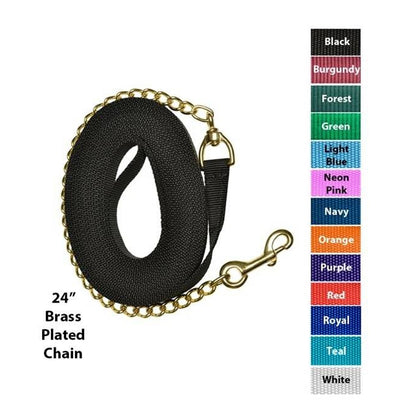 Jacks Nylon Lunge Line with 24" Brass Plated Chain