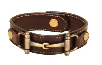 Tory Leather Bracelet With Snaffle Bits And Stud