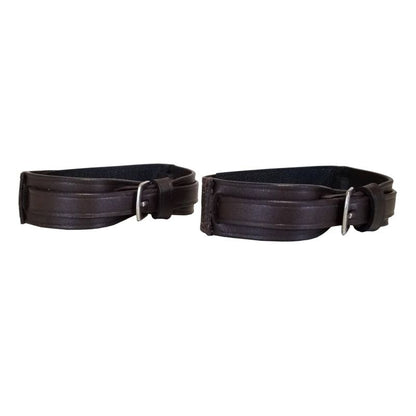 Quick Jod Leather Velcro Garter Straps Large Brown